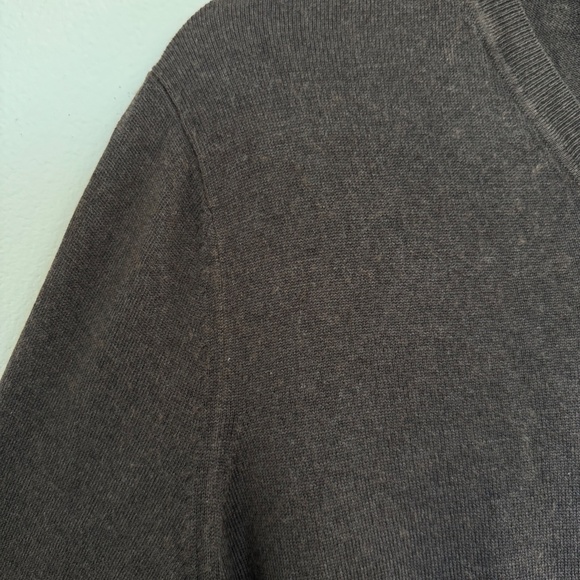 Banana Republic Stunning Women's Silk Cashmere Brown Sweater Large V-Neck - Picture 3 of 4